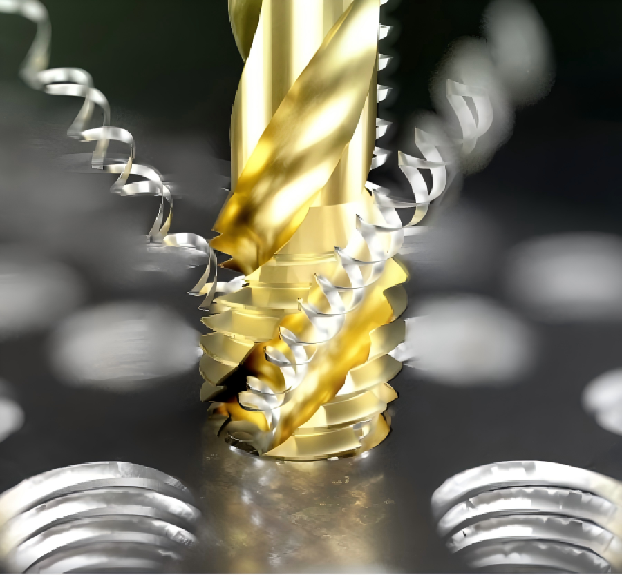 For blind holes / work materials that cause chips to curl into coils.